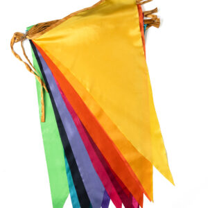 Vlaggenlijn Regenboog Satijn Mega Driehoek (10m)