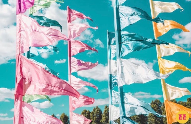 Festival vlaggen pakket Linten (5x)